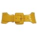 YELLOW NEON PATENT LEATHER ELASTIC STRETCH BELT