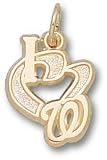 Washington Nationals Solid 10K Gold ''I Heart W'' 1/2'' Pendant