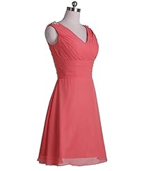 A-line V-neck Beaded Lace Cocktail Knee Length Natural   Waistline Sleeveless Chiffon  Dress