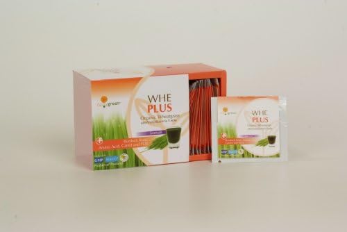 WHE Plus 100% Pure Wheatgrass Burdock Root Powder, Amino Acid, Carrot Powder Organic and FOS Fructooligosaccharides Granule 1.76 Oz. (2.5 G X 20 Sachets)