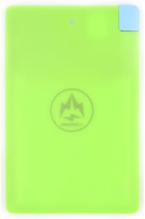 Credit Card Power Bank Ultra Slim 2500mAh SANDIAN Portable Charger for Mobiles with Built in USB Charging Cable (green)