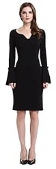 Material: Cotton /Spandex 
Dress Silhouette: Bodycon  
Shoulder: Long Sleeves  Puff Sleeves  
Neckline: V-Neck  
Embellishments: Colorblocking  
Size Category: Adult 
