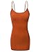 RT1002 Ladies Adjustable Spaghetti Strap Basic Long Cami Tank Top Rust S