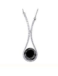 2.42ct Black &Vs Diamond Necklace 14k Gold