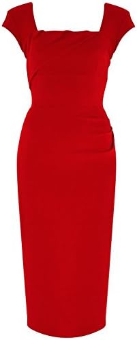 Jabey Women's Elegant Backless Homecoming Pencil Dress (Medium, Red)