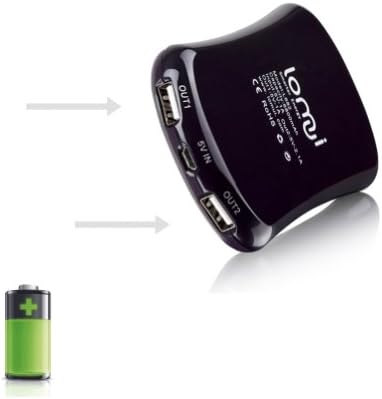 Lomui® Portable Charger Element 6800mAh Power Bank Battery Charger External Battery charger Pack (Dual USB Outputs, Unique Look Design), for iPhone 5, 5S, 5C, 4S, 4, iPad Air, 4, 3, 2, Mini 2 (Apple adapters not included); Samsung Galaxy S5, S4, S3, S2, Note 3, Note 2; HTC One, EVO, Thunderbolt, Incredible, Droid DNA, Motorola ATRIX, Droid, Moto X, Google Glass, Nexus 4, Nexus 5, Nexus 7, Nexus 10, LG Optimus, PS Vita, GoPro, Smart Watch and More (Black)
