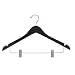Women's Hardwood Coordinate Hanger with Notches, Clips and Chrome Hardware, Black Finish (Case of 100)