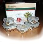 GlassLock 5 Piece Square Food Storage Container Set