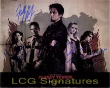 Signed Grindhouse 8x10 By Rose McGowan, Quintin Tarantino, Robert Rodriguez, Naveen Andrews, Vanessa Ferlito, Freedy Rodriguez and Marley Shelton