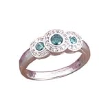 14K .40 CTW Bezel Set Blue & White Diamond Ring