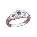 14K .40 CTW Bezel Set Blue & White Diamond Ring