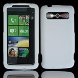 For Verizon HTC Trophy 6985 Accessory - Rubber White Hard Protective Hard C ....