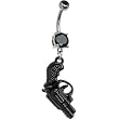 Jet Cubic Zirconia Gun Belly Ring