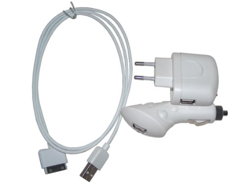 3 in 1 ZUBEHÖR-SET LADEKABEL KFZ-LADEKABEL DATENKABEL USB für APPLE IPOD MINI PHOTO VIDEO SHUFFLE TOUCH CLASSIC NANO I-PHONE IPHONE 4GB, 8GB, 16GB