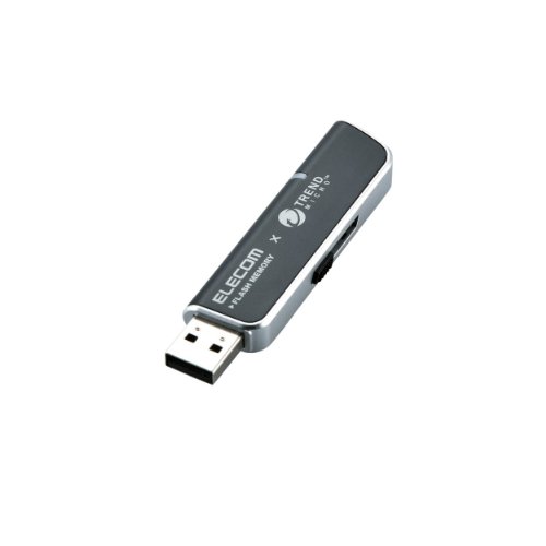 安いELECOM USBフラッシュ ウイルスチェック機能・ハードウェア暗号化機能付 4GB ブラック MF-TRU204GBK