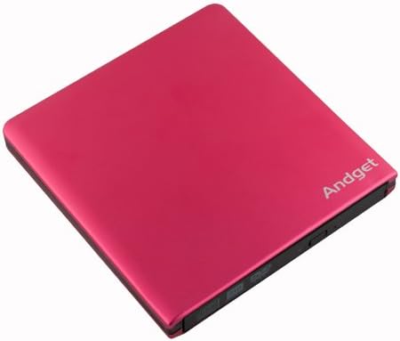 Andget® USB 3.0 External DVD-RW Recorder Burner Aluminum Enclosure Red