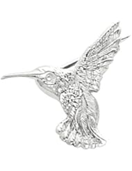 CleverEves 14K White Gold 19.00X21.00 mm Hummingbird Brooch