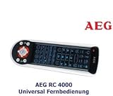 AEG RC 4000 Universal-Fernbedienung 8 in 1 (Touch Panel, Lernfunktion, Makro-Funktion) schwarz-silber