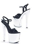 8 inch Heel Chrome Sandal Women's Size Shoe With Ankle Strap
