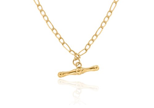 9ct Yellow Gold Hollow Figaro 3+1 T-Bar Chain 46cm