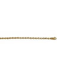 CleverEves 14Kt Yellow Gold Solid Link 3.3mm Bracelet