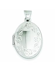 Genuine 14K White Gold Wg 21mm Oval Leaf Floral Scroll Border H/Eng Locket 1 Grams Of Gold 100% Satisfaction Guaranteed.