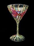 Butterfly Meadow Design - Hand Painted - Martini - 7.5 oz.