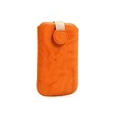 System-S Orange Leather Sleeve Case for Sony Ericsson C510 C702i C901 C902i C903 ELM G502 G900 J110i K530i K550i K610i K770i S302 S500i T700 T707 W200i W302 W350 W508 W595 W705 W715 W760i W810i W880i W890i W902 W910i W980i W995 Yendo