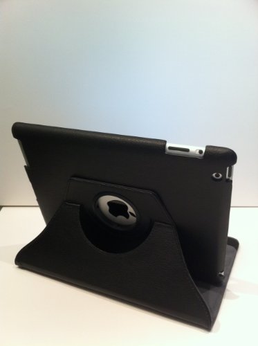 360° Rotating Stand Leather Case for Apple iPad 2 16GB 32GB 64GB Black