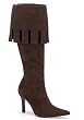 Women's Brown Micro Fiber Knee-High Forest Outlaw Boot With 3 3/4 Inch Heel