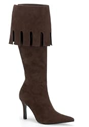 Women's Brown Micro Fiber Knee-High Forest Outlaw Boot With 3 3/4 Inch Heel