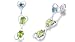 Round London Blue Topaz Oval Peridot Drop Earrings Sterling Silver