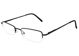 Fashion Accessories - Unisex Chance Clear Lens Glasses - Unisex Half Rimmed Made With Exremely Light Brushed Black Titanium - Comes with Hard Case \ Cleaning cloth and Cord