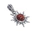Baltic Amber Flaming Sun Pendant .925 Sterling Silver Charm