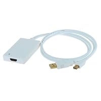 Mini Displayport Male and USB Male Audio to HDMI Female Converting Adapter for Macbook