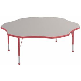60 Flower Activity Table with Adjustable Toddler Legs - Red by Early Childhood Resources
