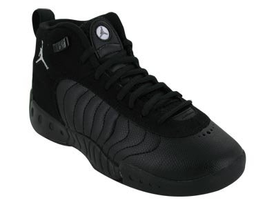 Nike Kids NIKE JUMPMAN TEAM PRO (GS) BASKETBALL SHOES 4.5 (BLACK/METALLIC SILVER)