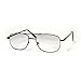 Square Aviator Bifocal Reading Sunglasses Tinted Metal Black Silver