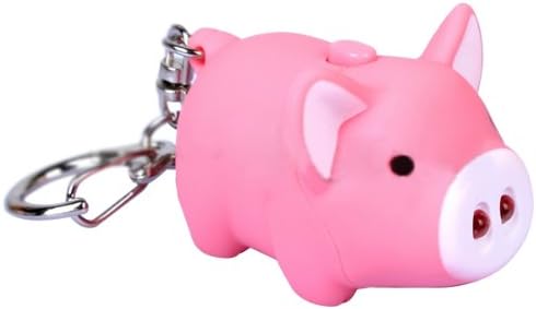 Luminous Sound Cartoon Pig LED Keychain Phone's Pandent