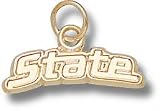 Michigan State Spartans Solid 10K Gold ''STATE'' 1/4'' Pendant
