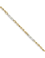 14k Two-tone Polished Fancy Link Bracelet Length 7.5"