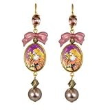 Tarina Tarantino PEARL AND CRYSTAL BARBIE DROP EARRINGS Mauve *