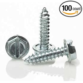 Zinc Plated Steel Sheet Metal Screw, Hex Head, #6, 3/8" Length (Pack of 100)