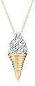 14k Yellow Gold "Jewels of Food" Diamond Ice cream Pendant (1/10 cttw, G-H Color, I1 Clarity)