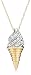 14k Yellow Gold Jewels of Food Diamond Ice cream Pendant (1/10 cttw, G-H Color, I1 Clarity)