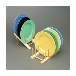 Wood Plate Rack - Slanted (Natural Wood) (5
