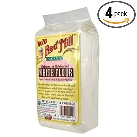 Bob's Red Mill Flour Unbleached White Organic, 48-ounces (Pack of4)