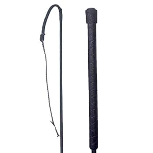 Intrepid International . 48 Rubber Grip Handle Stockyard Whip with Lash Ends