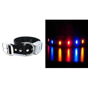 How's Your Dog LED Flashing Nighttime Safety Dog Collar - Midnight Black/Large (16"-19")