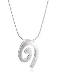 VINANI brand Germany 925 Sterling Silver Women Pendant oval Spiral brushed with Snake Chain Necklace AST-S